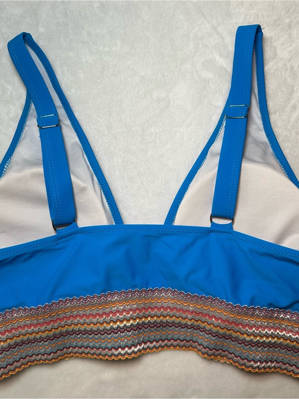 Bright Blue Two Piece Bikini, Large - Picture 2 of 6